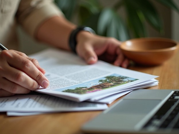 A property owner meticulously researching essential criteria for a Hawaii property management company.